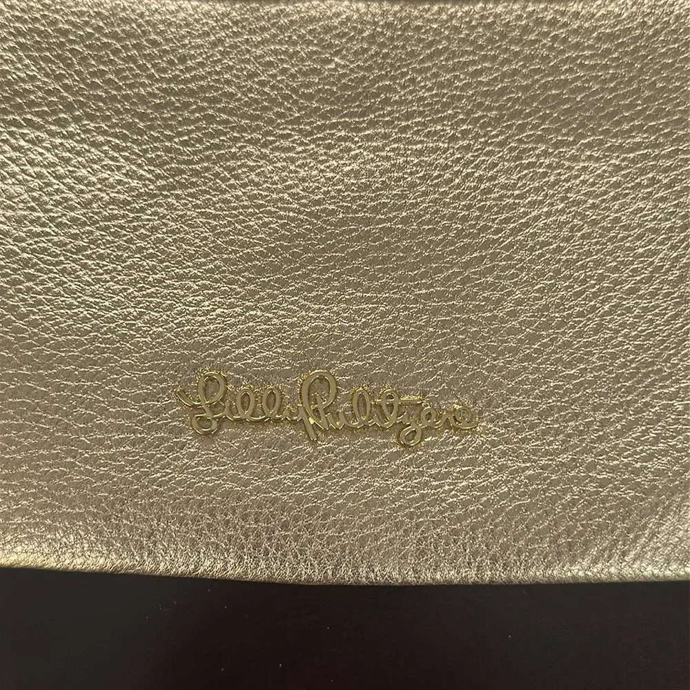 Lilly Pulitzer Gold Clutch with Pearl Accents NWOT - Picture 4 of 9